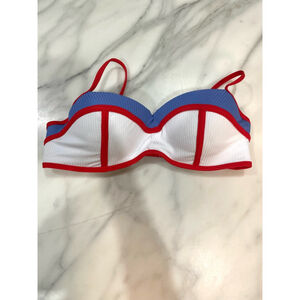 Jessica Simpson South of the Border Push Up Bikini Top M Nautical Sailor Pin Up